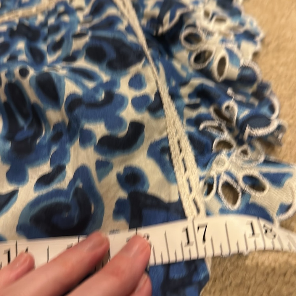 House of Harlow 1960 Melba Blue Floral Ruffle Button Front Dress - Picture 12 of 12